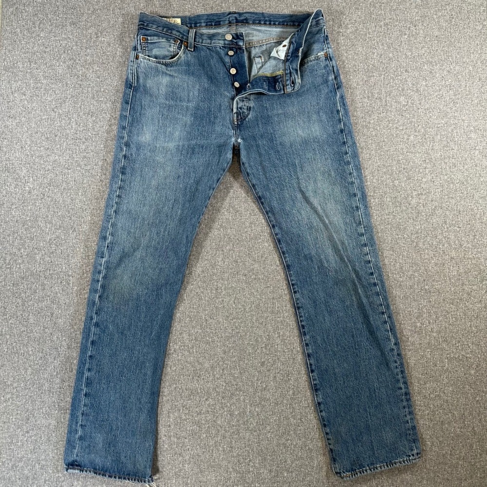 Levis 501 Original Fit Mens Jeans 36x34 Cotton Straight Leg Button Fly Denim